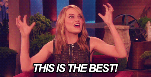 My excitement isn't as cute as Emma Stone's though...